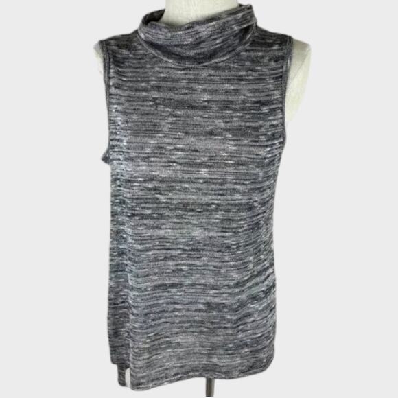 ava james Womens Medium Long Tunic Sleeveless Sweater Gray Black Heather - Picture 1 of 5